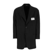 Dolce & Gabbana Oversize Svart Shantung Blazer Black, Herr