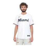Nike Vit Miami Marlins Kortärmad Skjorta White, Herr