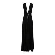 Elisabetta Franchi Elegant Red Carpet Lång Klänning Black, Dam