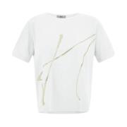 Herno Laminerad Tryck T-shirt Essential Line White, Dam