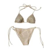 MC2 Saint Barth Havskläder Ivory Bikini med Strassapplikation Beige, D...