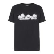 Balmain T-shirt med palmträ signaturtryck Black, Herr