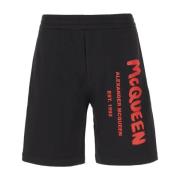 Alexander McQueen Stiliga Bermuda Shorts för Män Black, Herr