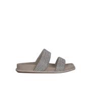 ALMA EN PENA Strassband Platta Sandaler Gray, Dam