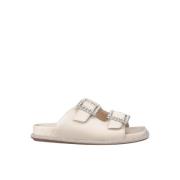 ALMA EN PENA Glittriga Platta Sandaler White, Dam