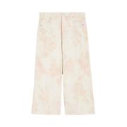 Max Mara Weekend Rodano Blommig Cropped Jeans Beige, Dam