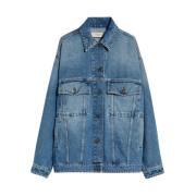 Max Mara Weekend Retro Oversized Denim Jacket Blue, Dam