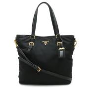 Prada Vintage Pre-owned Tyg totevskor Black, Dam