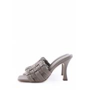 PINKO Återvunnen Eco-Läder Sandal med 9cm Klack Gray, Dam