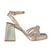 Alma EN Pena Rhinestone Knut Häl Sandal Yellow, Dam