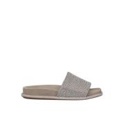 Alma EN Pena Strass Strap Platta Sandal Gray, Dam