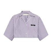 Palm Angels Kortrandig mönstrad skjorta Purple, Dam