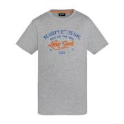 Schott NYC Bomull TShirt Toby - Grå Gray, Herr