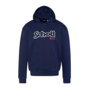 Schott NYC Ikonisk Sidney Hoodie - Blå Blue, Herr