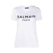 Balmain Logo T-shirt White, Dam