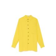 Maliparmi Flytande Crepe Skjorta med Speciella Knappar Yellow, Dam