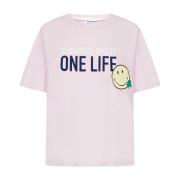 Dsquared2 Smiley T-shirt One Life One Planet Pink, Dam