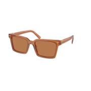 Miu Miu Brun Ram Brun Linser Solglasögon Brown, Unisex