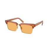 Miu Miu Brun Ram Gul Linser Solglasögon Brown, Unisex