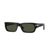 Persol Grön Lins Svart Ram Solglasögon Black, Herr