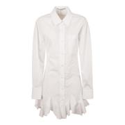 Stella McCartney Ruffled Skjortklänning White, Dam