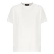 Fabiana Filippi Vit Bomull T-shirt Crew Neck Kort Ärm White, Dam