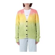 Msgm V-Neck Cardigan MultiColour Sweaters Multicolor, Dam