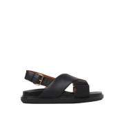 Marni Svarta Lädersandaler Black, Dam