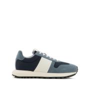 Emporio Armani Blå Sneakers Mesh Detaljer Logo Patch Blue, Herr