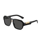 Dolce & Gabbana Svarta solglasögon med mörkgrå linser Black, Herr