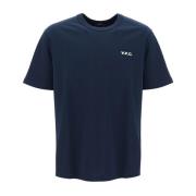 A.p.c. Flocked Logo T-Shirt Boxy Fit Blue, Herr
