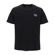 A.p.c. Broderad Logotyp Bomull T-shirt Black, Herr