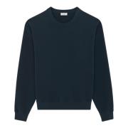 Saint Laurent Logo Fleece Sweatshirt Blue, Herr