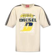 Diesel T-shirt 'T-Roxt-Stripe' Beige, Herr