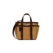 Max Mara Canvas Toteväska Mini Giardiniera Brown, Dam