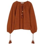 Max Mara Brun Lädertröja Cropped Raglan Brown, Dam