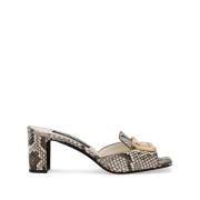 Dolce & Gabbana Python Print High Block Heel Sandaler Multicolor, Dam