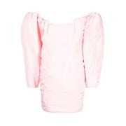 Jacquemus Ljusrosa Off-Shoulder Miniklänning Pink, Dam
