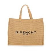 Givenchy Beige Toteväska med Logotyptryck Beige, Dam