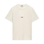 Msgm Logo Print Crew Neck T-shirt White, Herr