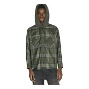 Comme des Garçons Quiltad Huva Flanellskjorta Green, Herr