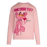 MC2 Saint Barth Rosa Jacquard Panther Sweater Pink, Dam