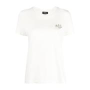A.p.c. Logo Print Vit Bomull T-shirt White, Dam