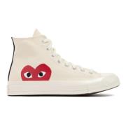 Comme des Garçons Play Beige Canvas Hi-Top Sneakers Beige, Herr