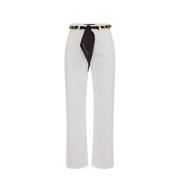 Elisabetta Franchi Cropped Trousers White, Dam