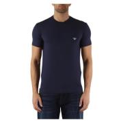 Emporio Armani Modal Stretch Logo Broderad T-shirt Blue, Herr