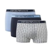 Emporio Armani 3 Stretch Boxers Set - Blå Multicolor, Herr