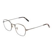 Oliver Peoples Klassiska fyrkantiga metallramglasögon Brown, Unisex