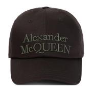 Alexander McQueen Svart Bomull Stapelbar Hatt Black, Herr