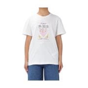 Twinset Rosa T-shirts och Polos Regular Fit White, Dam